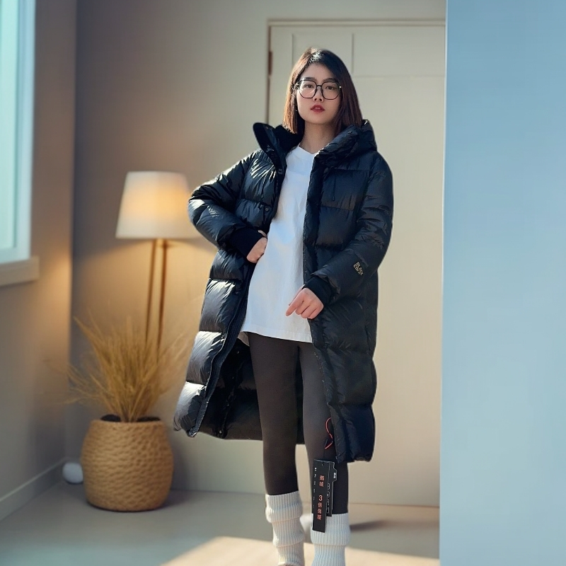 优等品长款长袖加厚时尚保暖情侣韩版石墨烯4.0升级版鹅绒服8816