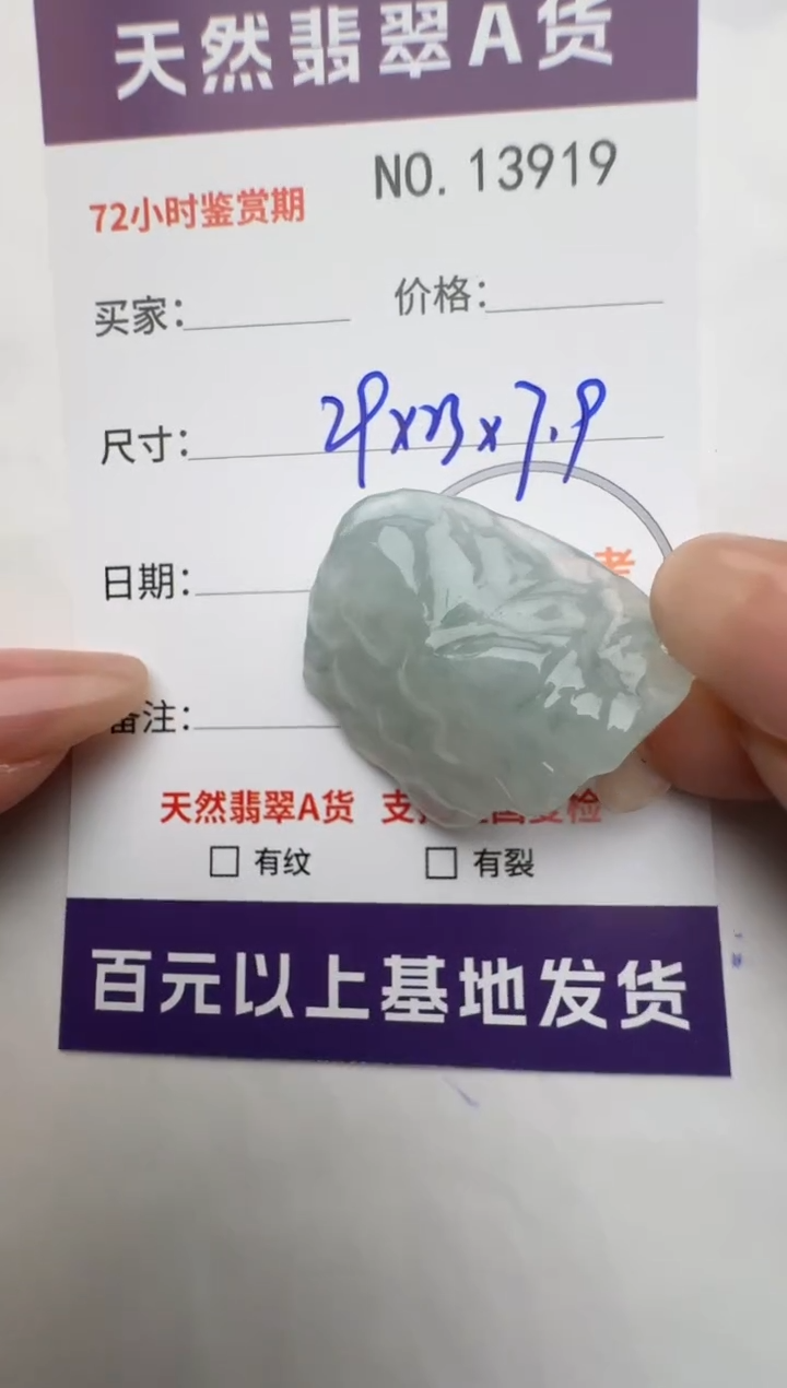 【闪购商品】翡翠颈饰未镶嵌原石13919