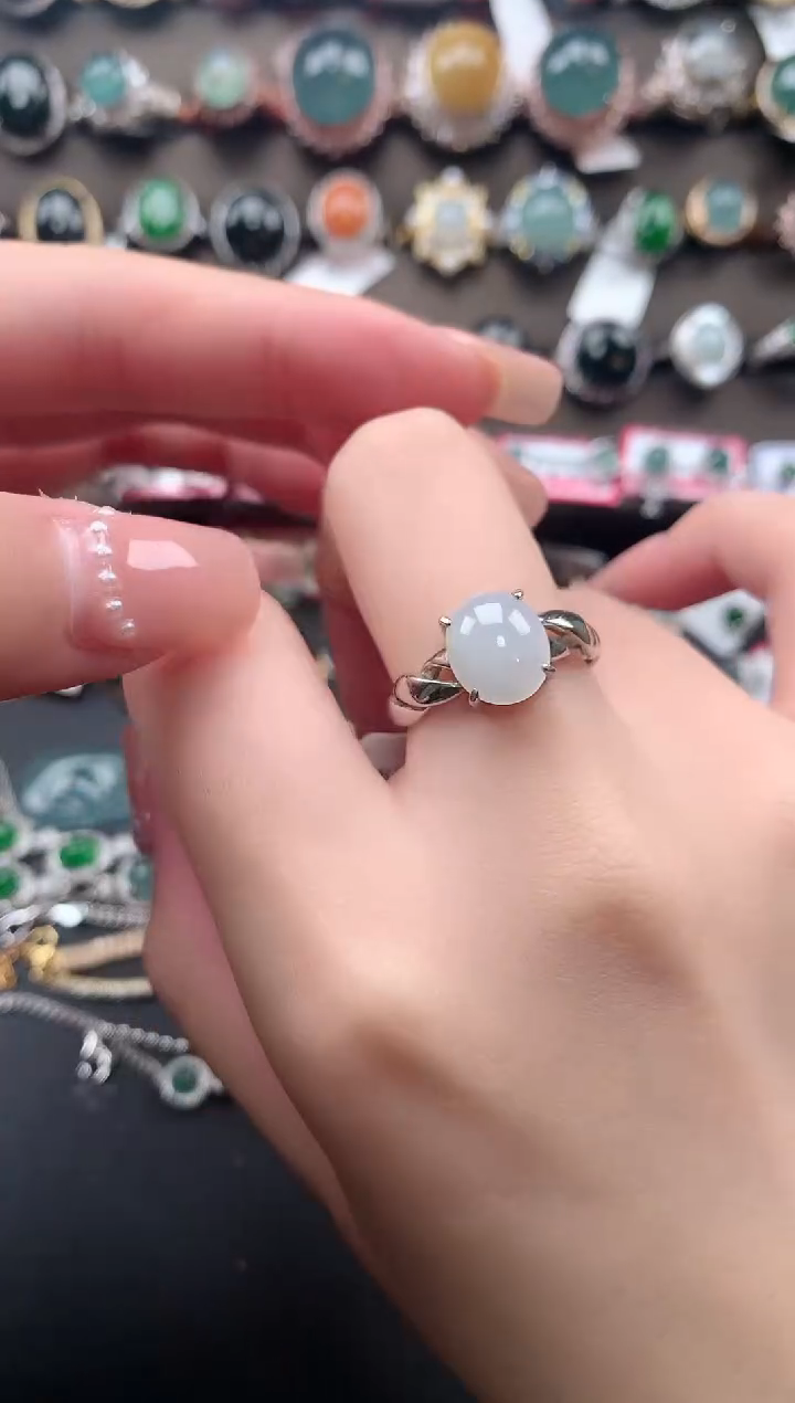 【闪购商品】翡翠戒指银S925镶嵌521414