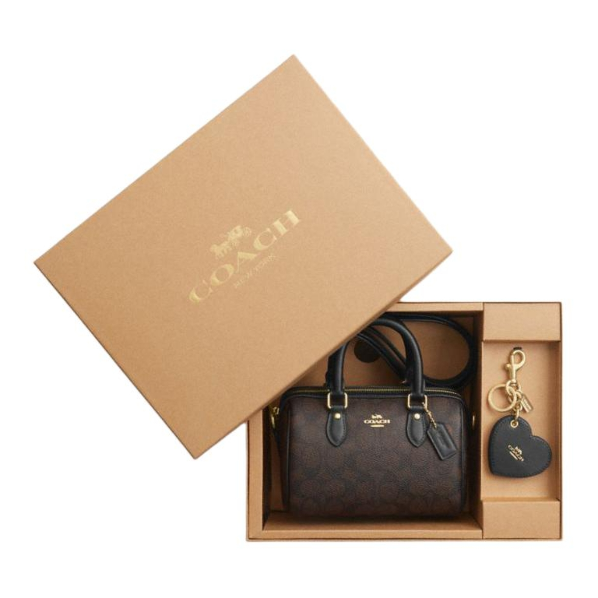 COACH/蔻驰 礼盒装老花logo迷你波士顿手拎斜挎包CCL59-IMXAQ