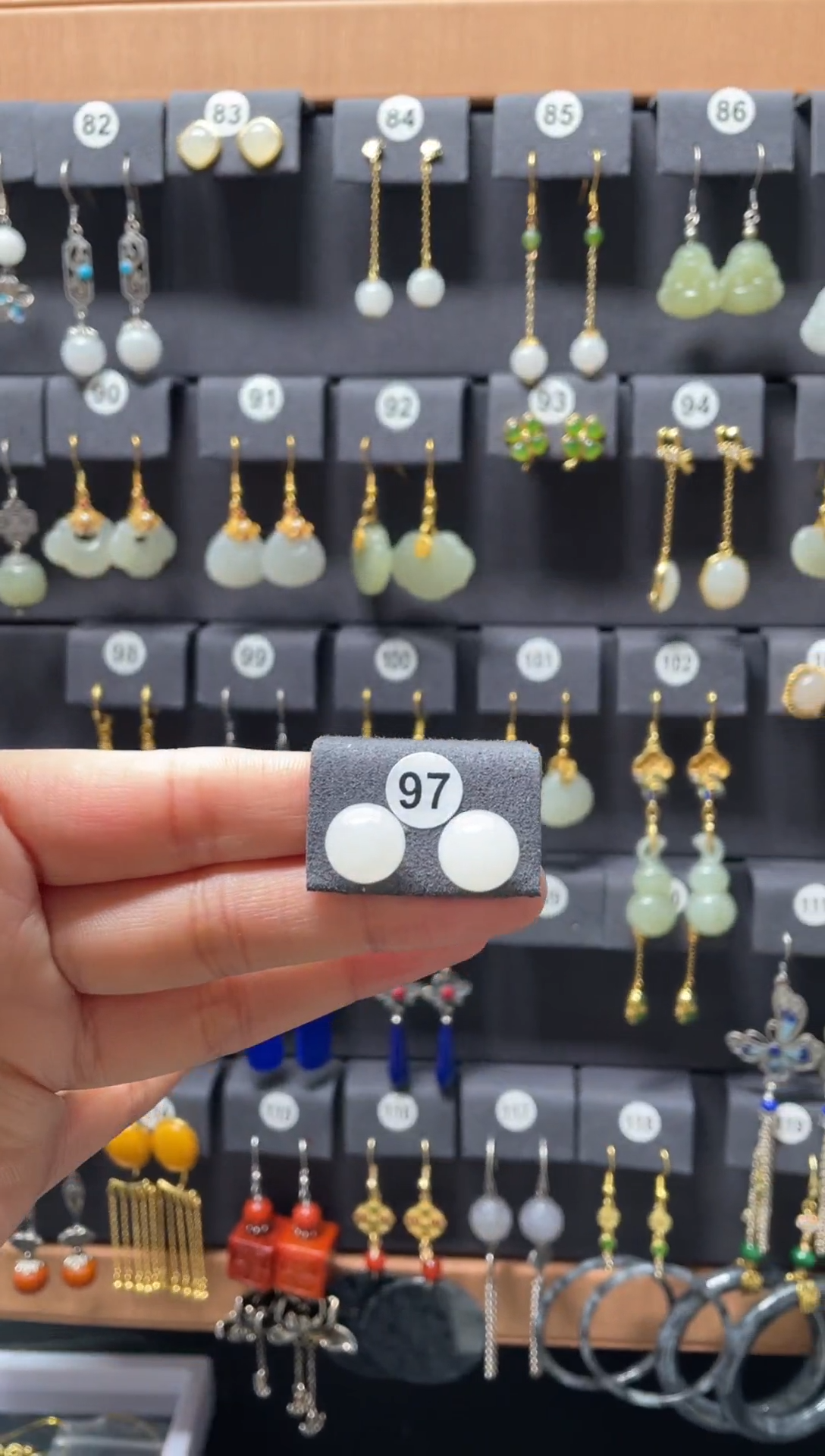 【闪购商品】和田玉耳饰银S925镶嵌0097