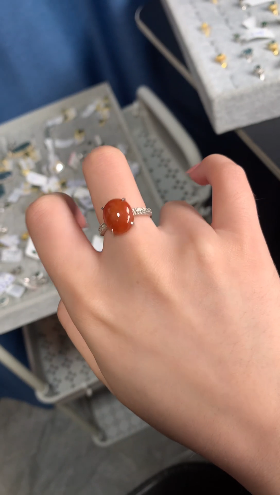 【闪购商品】翡翠戒指银S925镶嵌52112