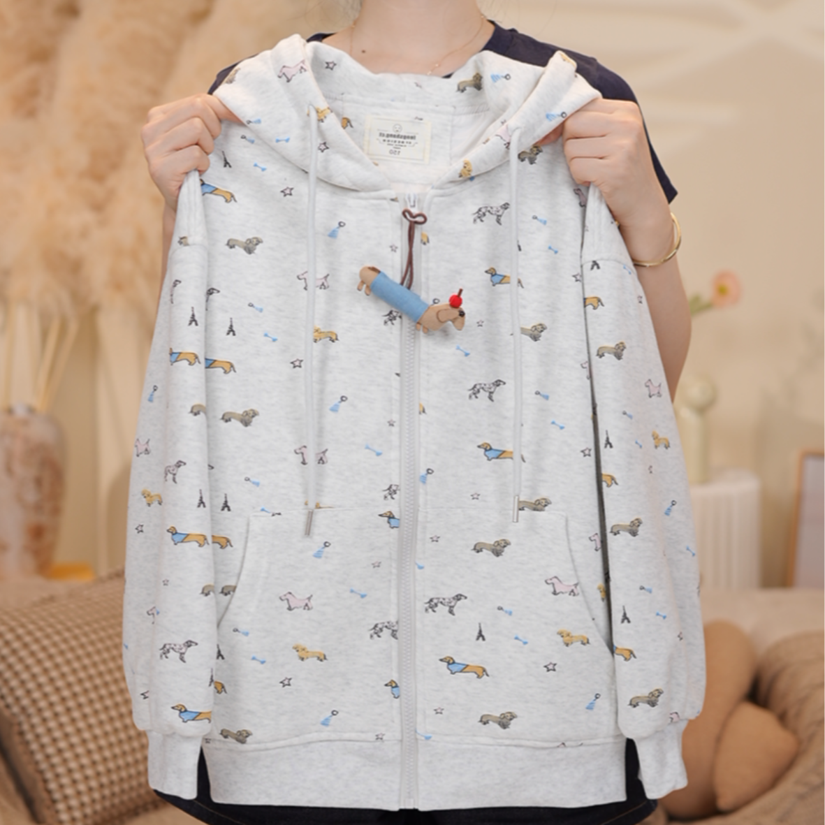 女大童秋装外套洋气青少年初高中生连帽卫衣拉链衫宽松休闲潮上衣