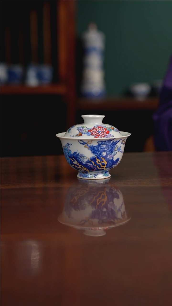 空山明月 新斗彩 麒麟