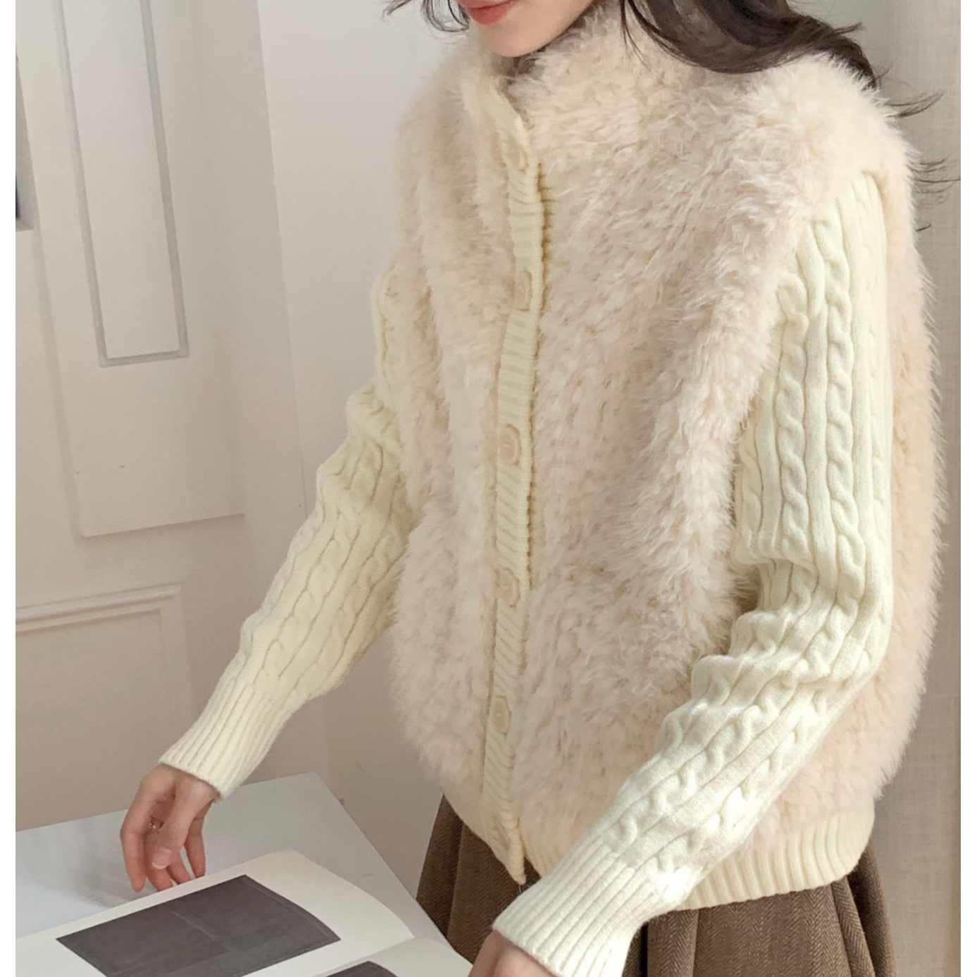 水貂绒开衫女秋冬2025新款女士洋气上衣小香风毛衣百搭针织外套潮