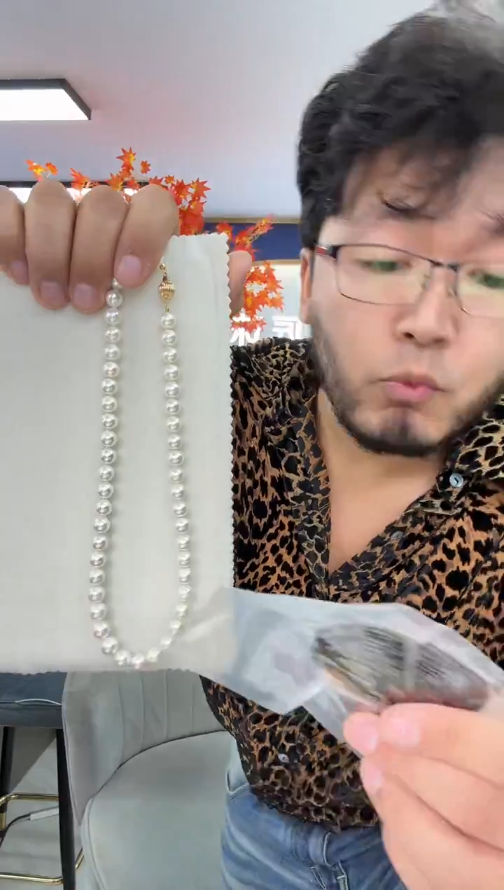 项链14K金镶嵌海水珍珠海水akoya项链