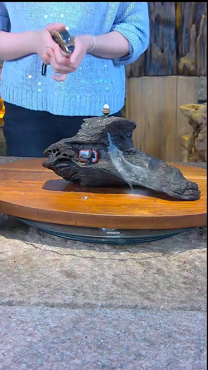 木金丝楠阴沉木倒流香摆件