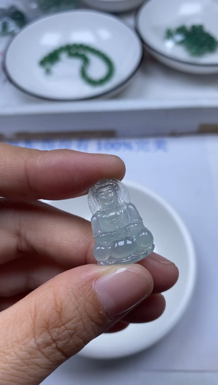 翡翠未镶嵌颈饰雪欣散珠定制diy