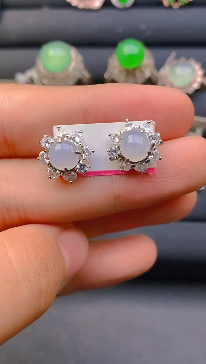 【闪购商品】翡翠戒指银S925镶嵌天然A货翡翠1