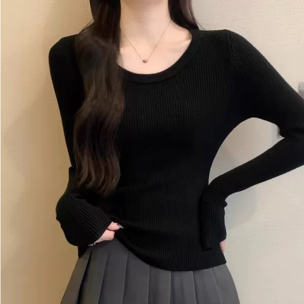 【现货+运费险】小心机设计洋气减龄别致针织打底毛衣百搭不挑身型