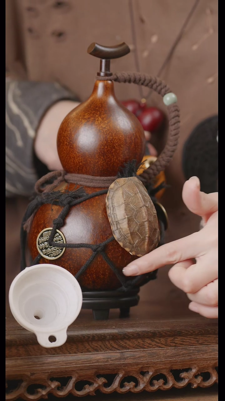 【闪购商品】63号精品天然大漆工艺防渗内胆酒葫芦~