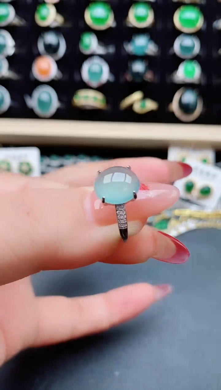 【闪购商品】翡翠戒指银S925镶嵌5080550