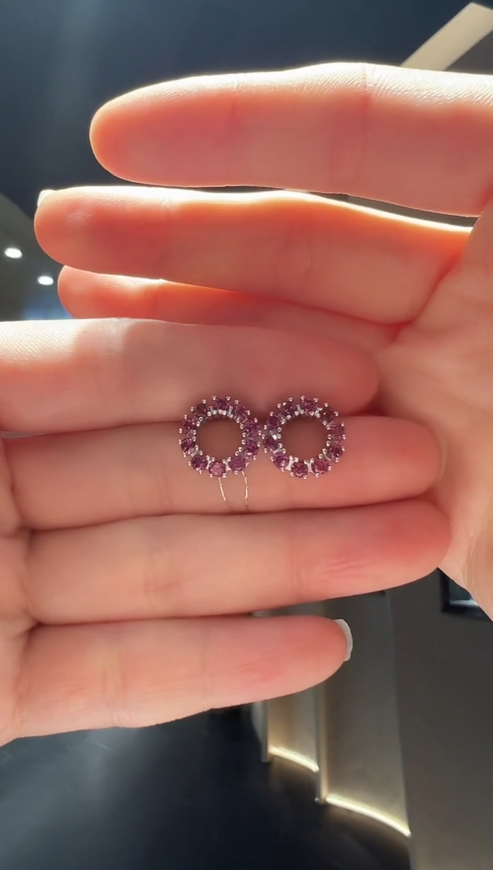 【闪购商品】石榴石耳饰银S925镶嵌26】