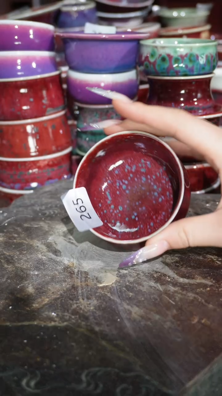 摆件陶精品窑变钧瓷茶器