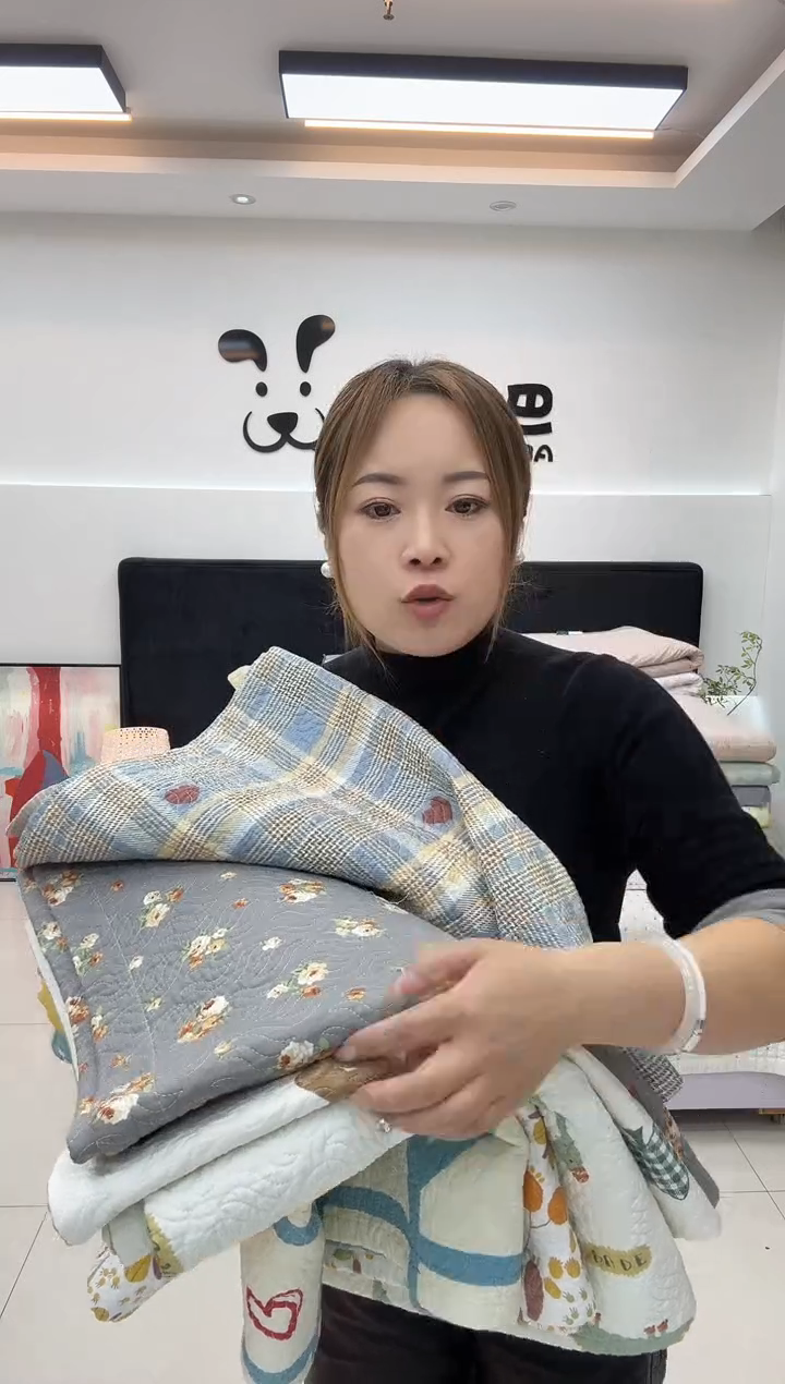 棉纯棉床盖枕套一对随机花型
