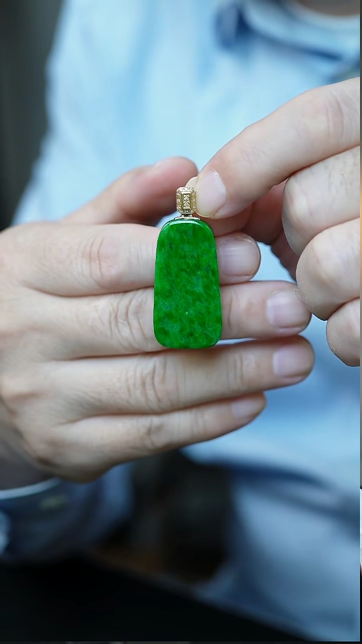 颈饰18K金镶嵌翡翠11号-无事牌/D/1