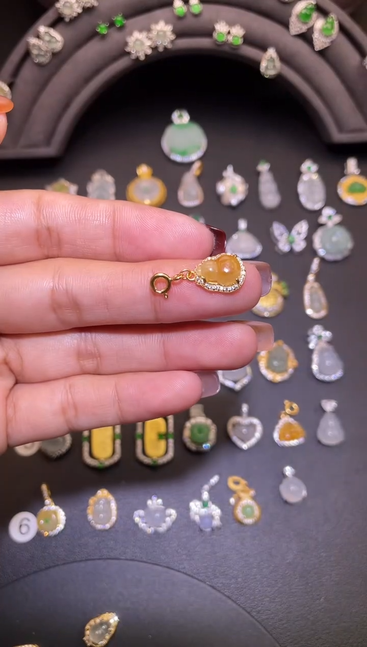 吊坠(不含链)银S925镶嵌翡翠1