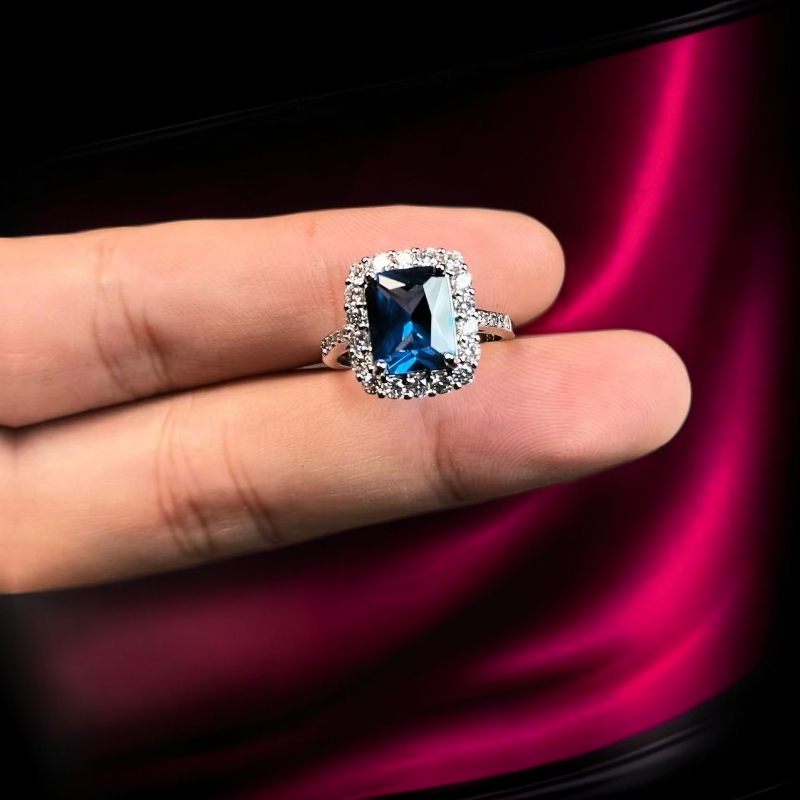 如懿高订241-轻奢培育3A尖晶石精切合金戒指