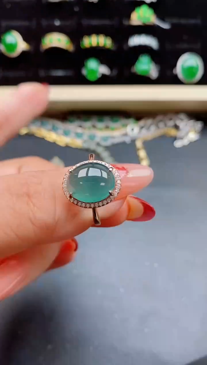 【闪购商品】翡翠戒指银S925镶嵌21321
