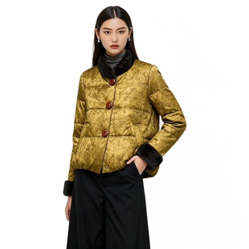 祥好服饰 时尚休闲国风棉服短外套 518