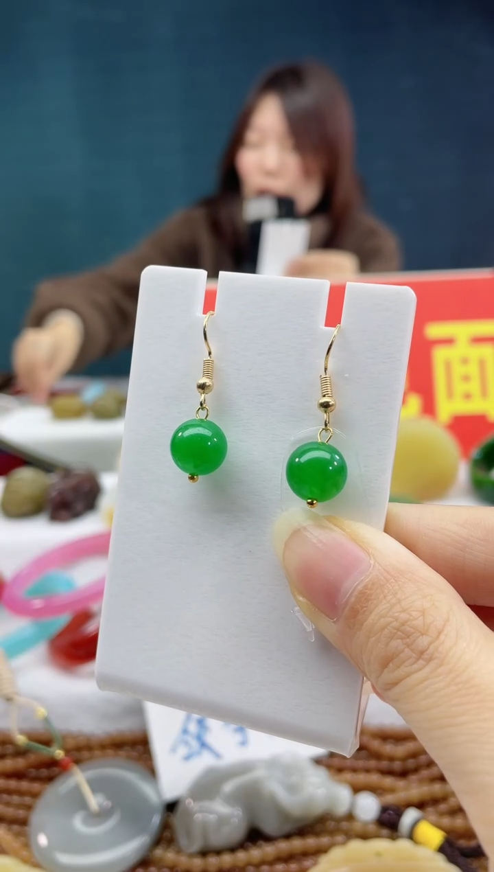 【闪购商品】和田玉耳饰银S925镶嵌10