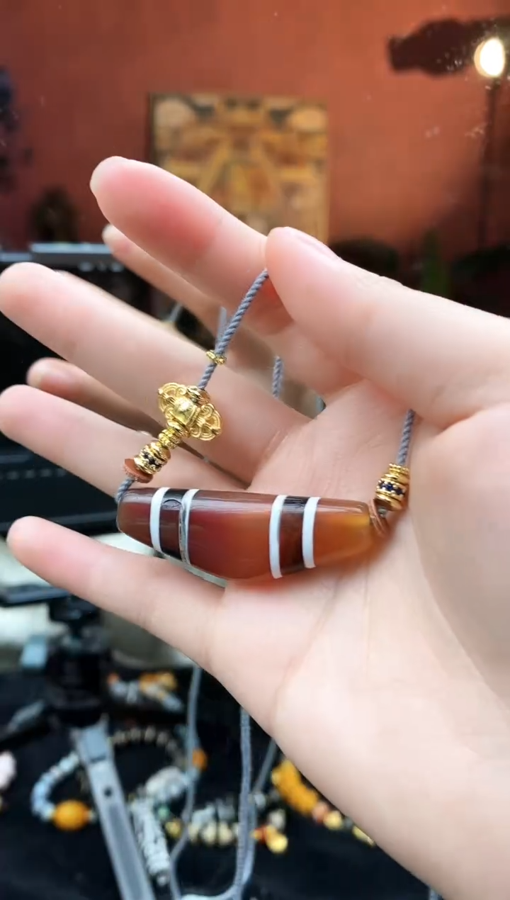 【闪购商品】玛瑙/玉髓70银S925镀金镶嵌0306-