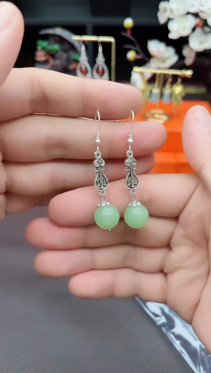 玛瑙/玉髓耳饰银S925镶嵌211000