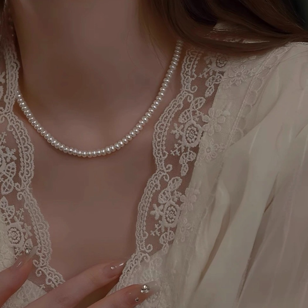 淡水珍珠项链 小米珠女小众高级感 新款锁骨项链轻奢颈链母亲礼物