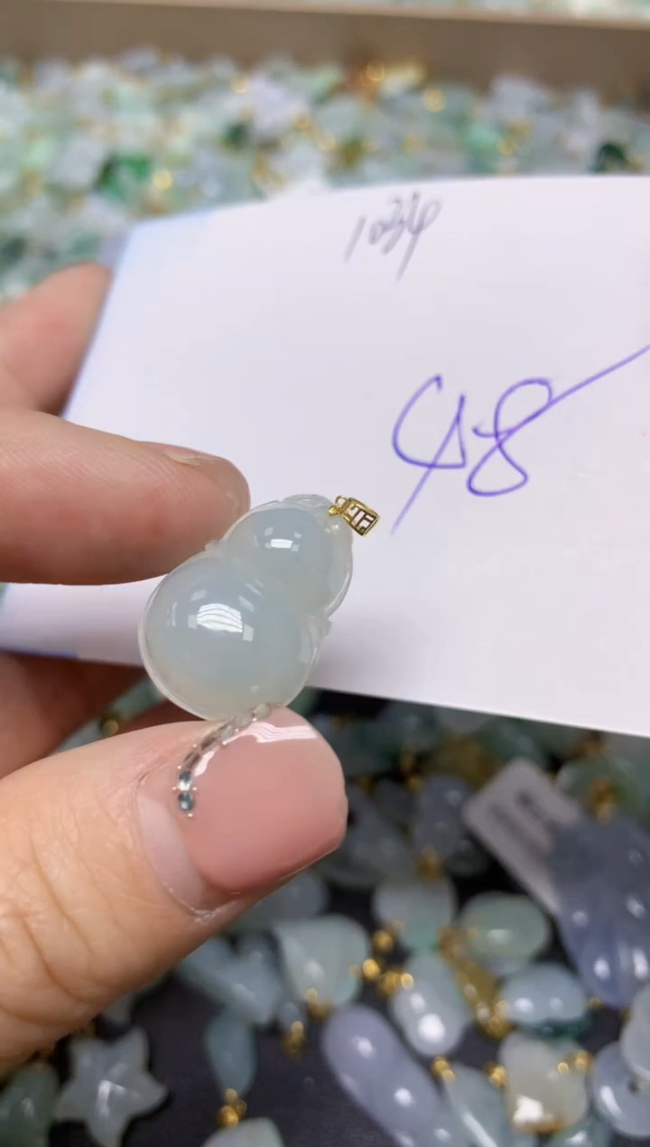 【闪购商品】翡翠挂件18K金镶嵌 天然翡翠A货