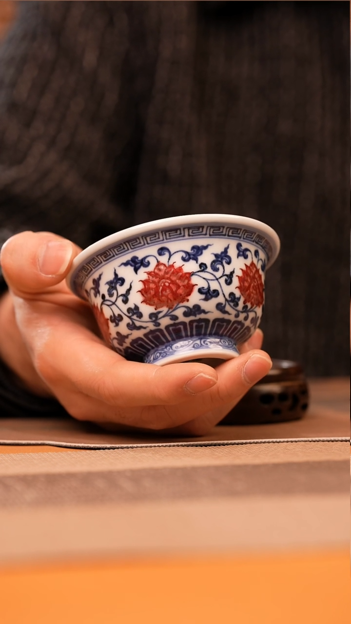 杯永明尚玩缠枝莲压手杯