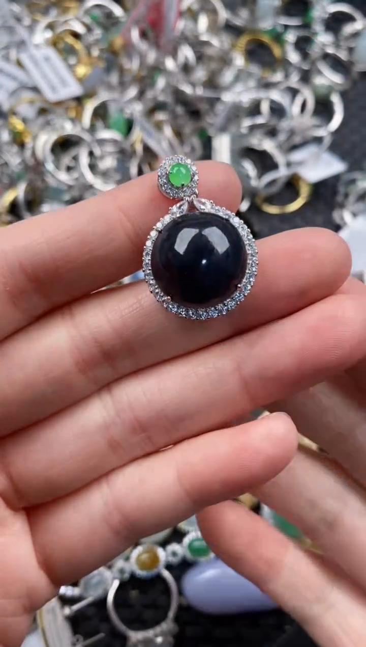 银S925镶嵌戒指翡翠S***a999                   9