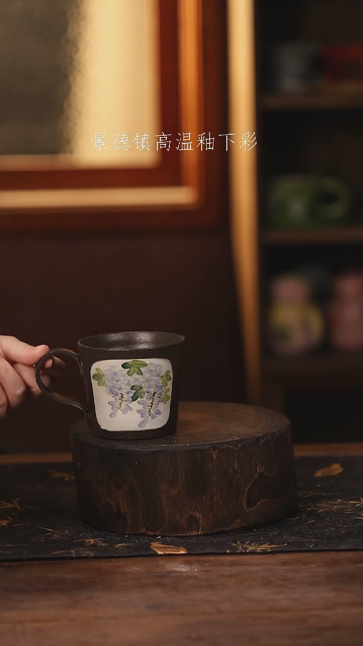 陶瓷 景德镇高温釉下手绘陶瓷@L796@
