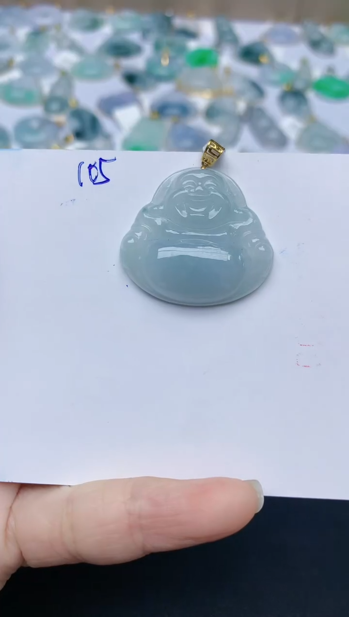 【闪购商品】翡翠颈饰18K金镶嵌天然翡翠A货    105