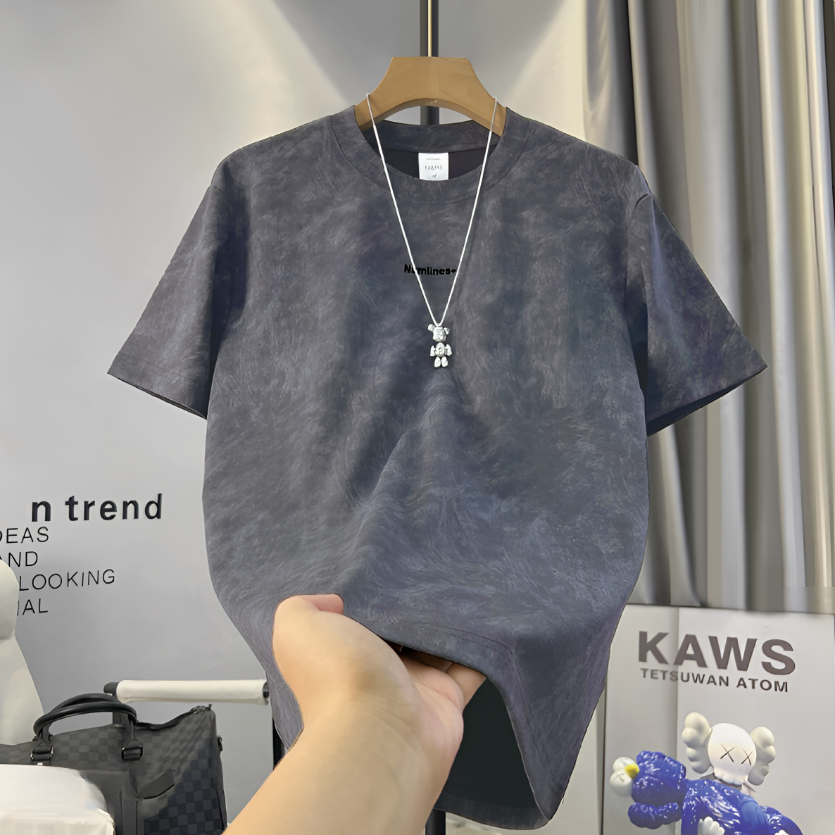 水洗短袖宽松夏季休闲潮流半袖圆领国潮百搭短袖T恤