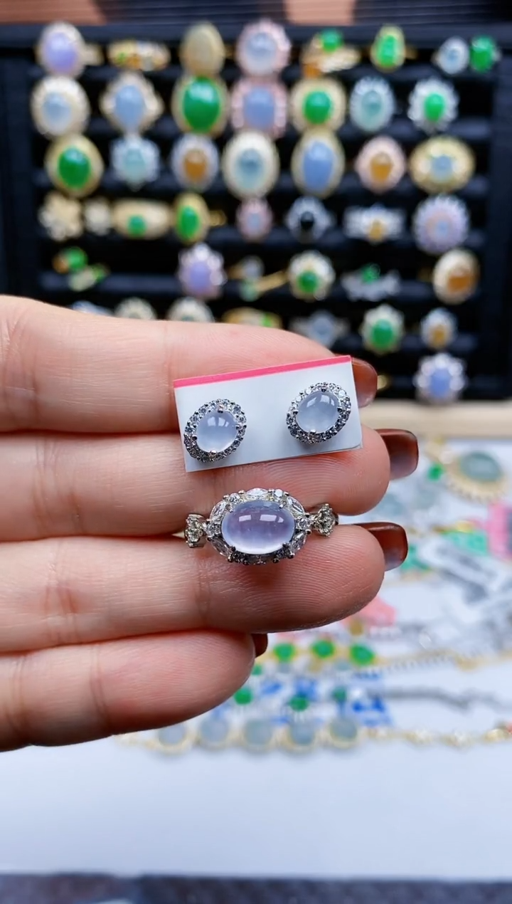 银S925镶嵌戒指翡翠琳*酱149