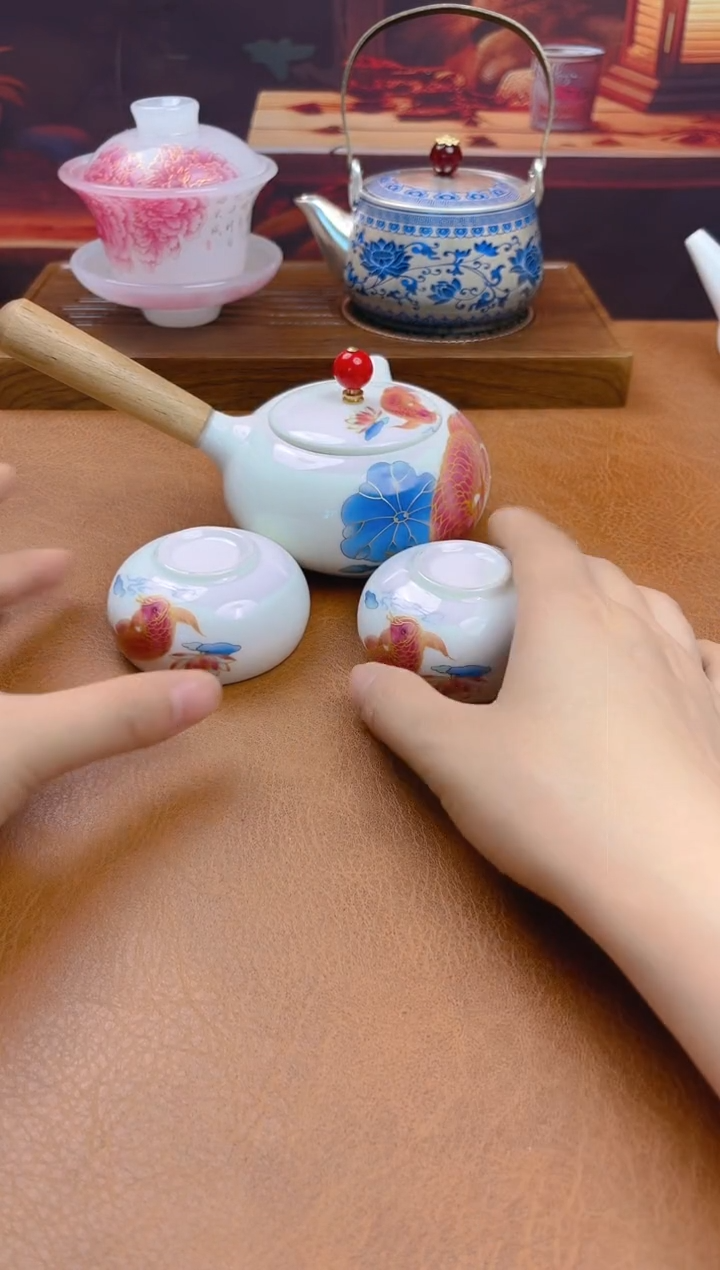 陶瓷茶具摆件旅行套组