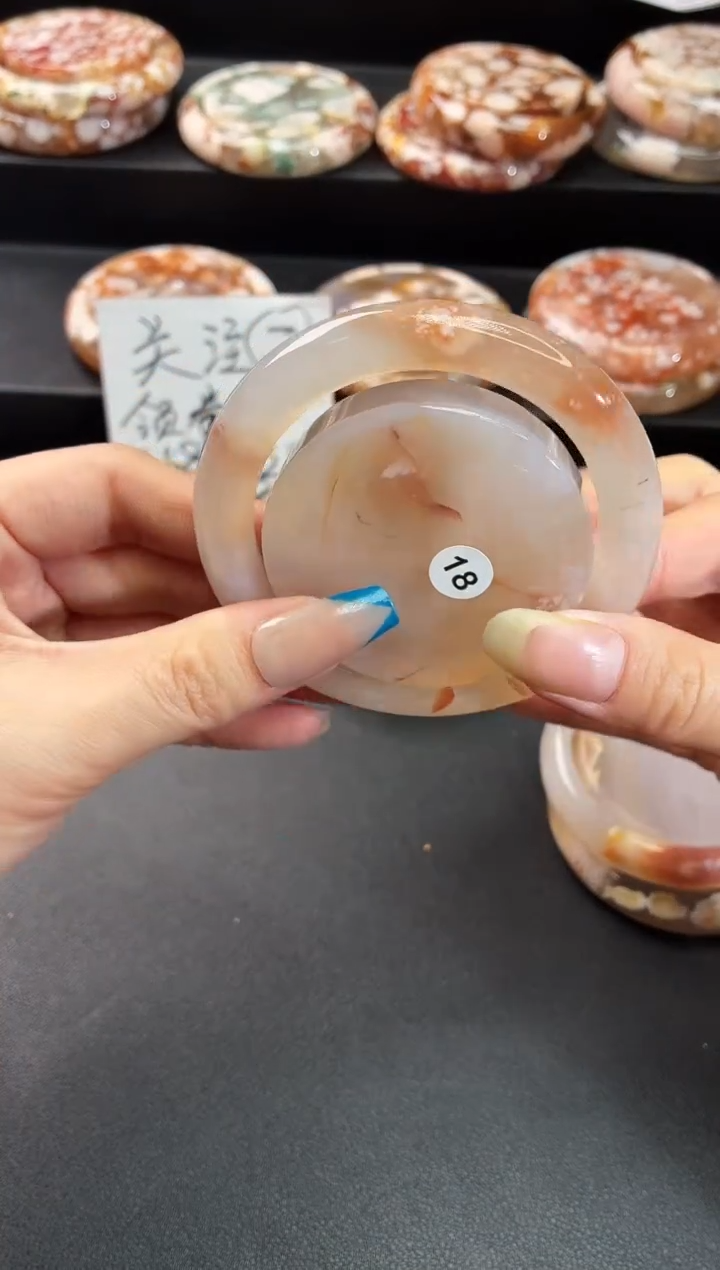 手镯玛瑙/玉髓未镶嵌石英质玉56圈55/56带(赠送镯心)