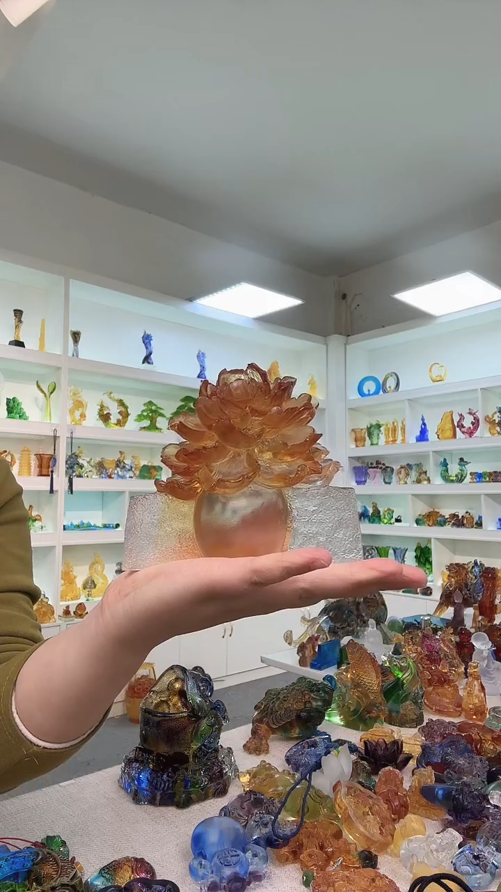 手工艺品琉璃花摆件