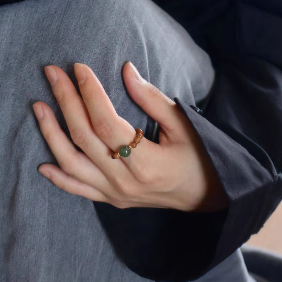 天然库克戒指饰品中性风温婉指环指尖文玩