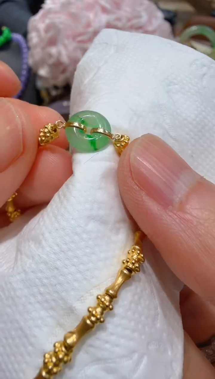 足金镶嵌手链翡翠多样性团购发一件