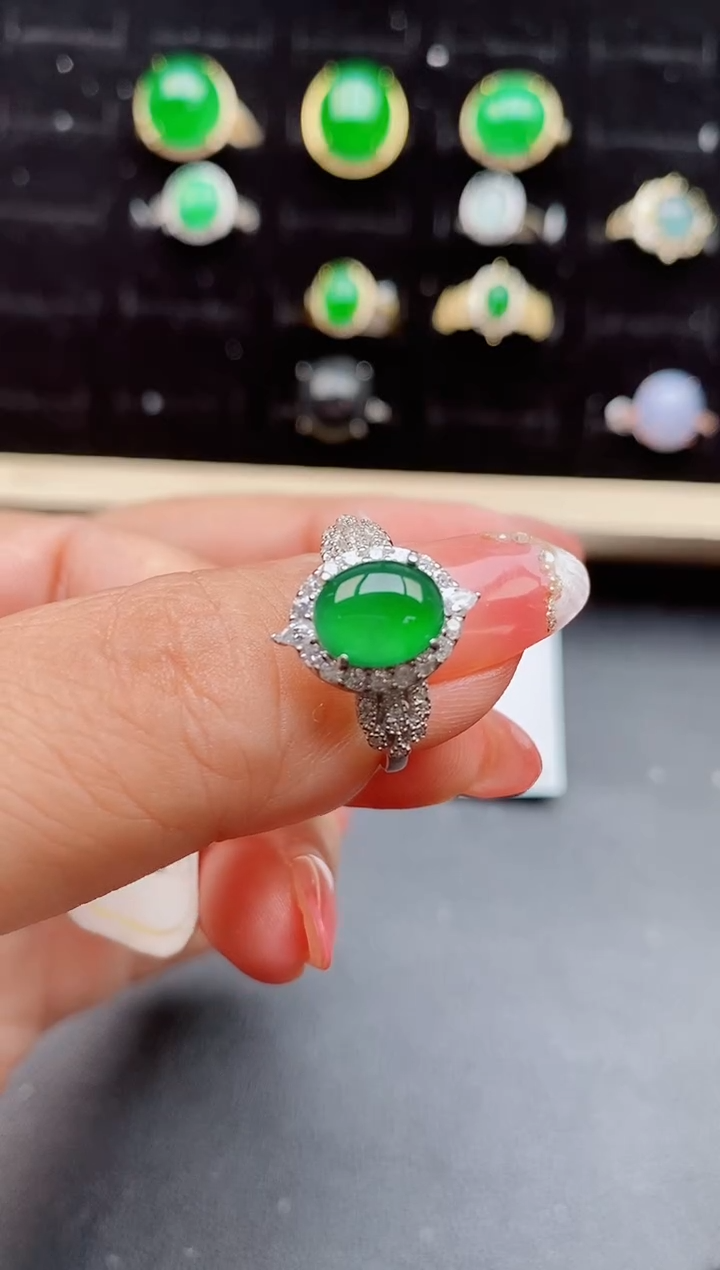 【闪购商品】翡翠戒指银S925镶嵌5080580