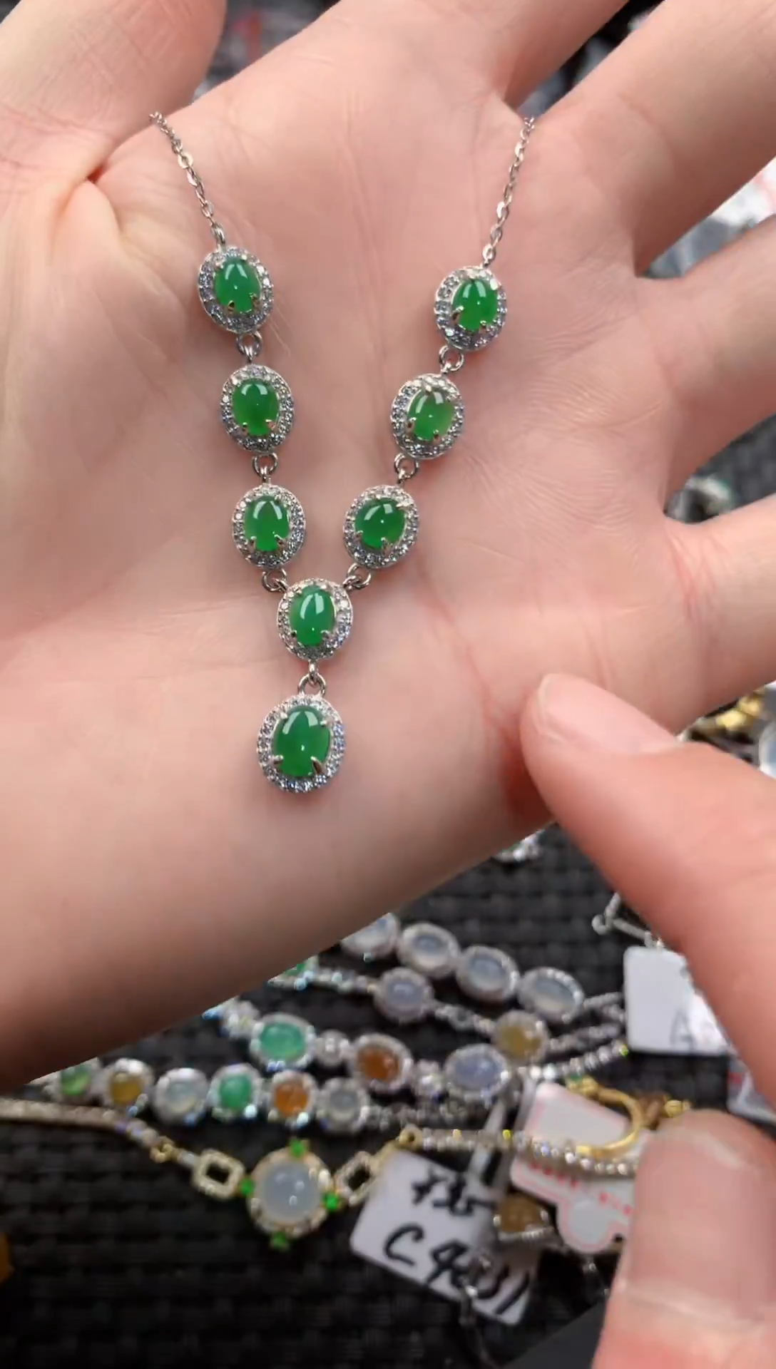 银S925镶嵌戒指翡翠444   10