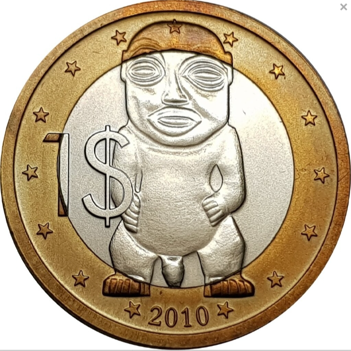 库克群岛1圆硬币 2010年版 女王双金属直径26毫米全新