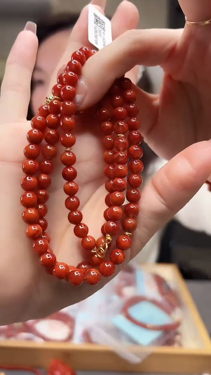 【闪购商品】南红玛瑙项链未镶嵌6mm/60cm