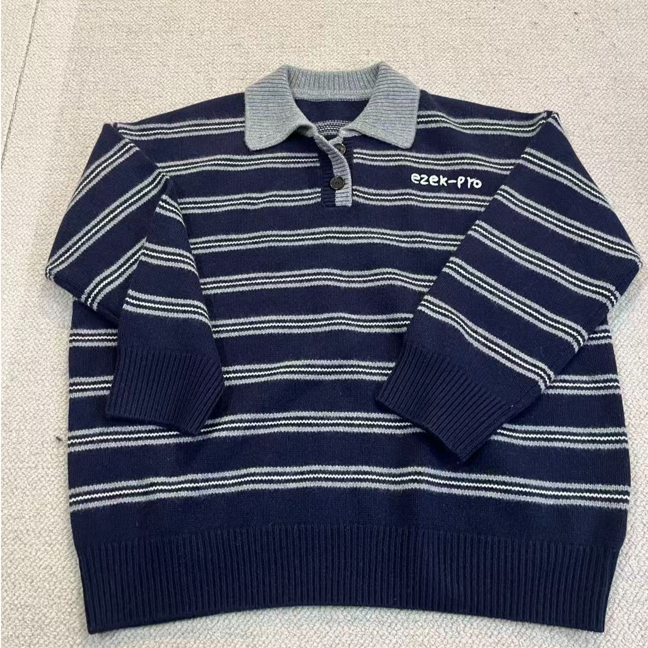 POLO衫 翻领宽松慵懒感纯山羊绒毛衣针织衫