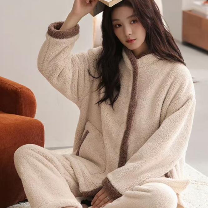 卡通动漫冬季保暖厚款珊瑚绒睡衣宽松睡袍加厚冬款FF0077