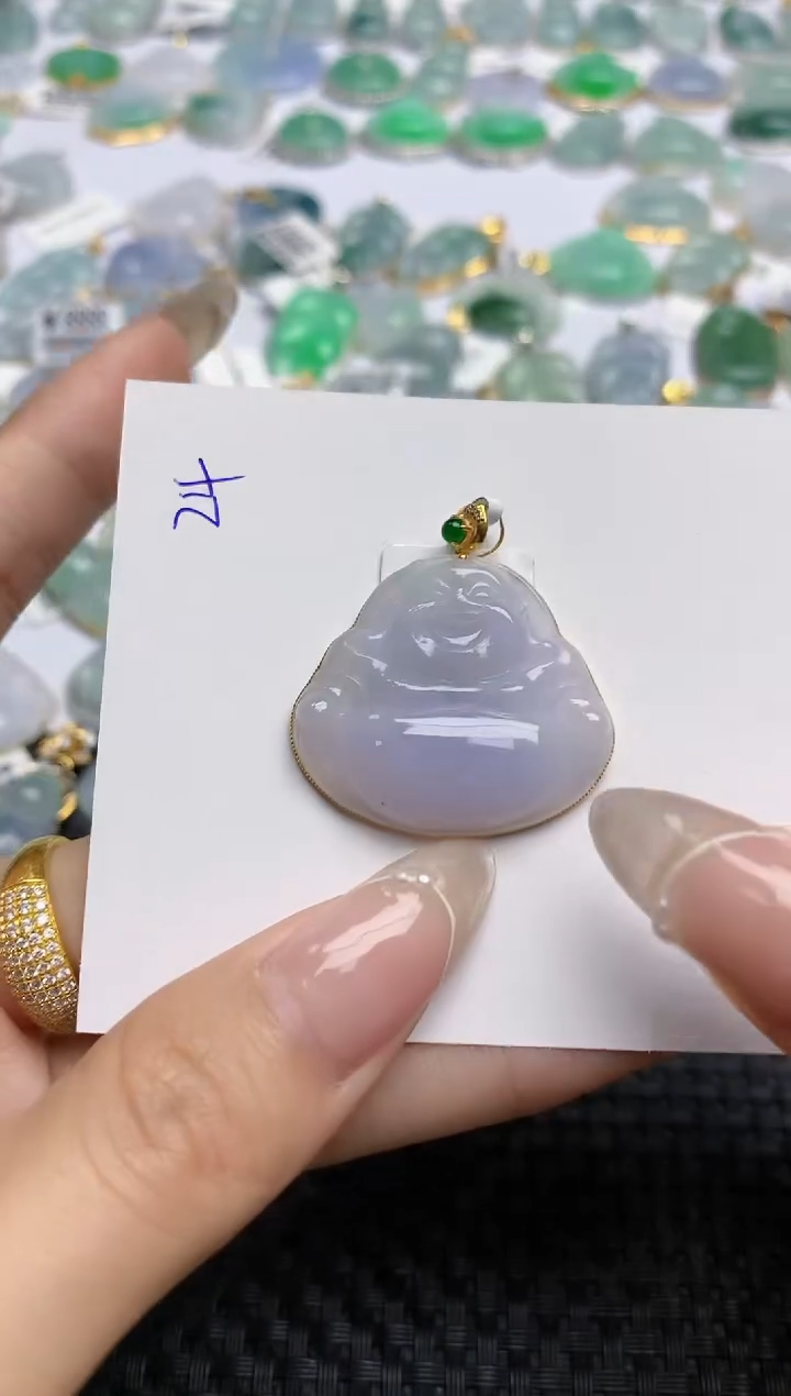 【闪购商品】翡翠颈饰18K金镶嵌天然翡翠A货