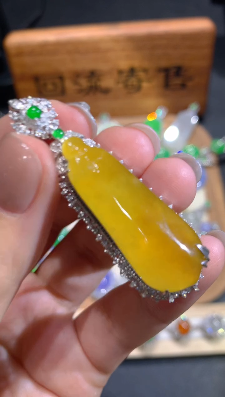 定制翡翠18K金镶嵌5团购全款1320排队定金1000