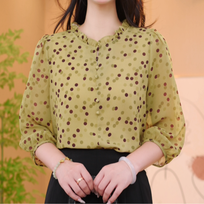 初相识2025新款新中式国风设计感气质小衫M572娜娜