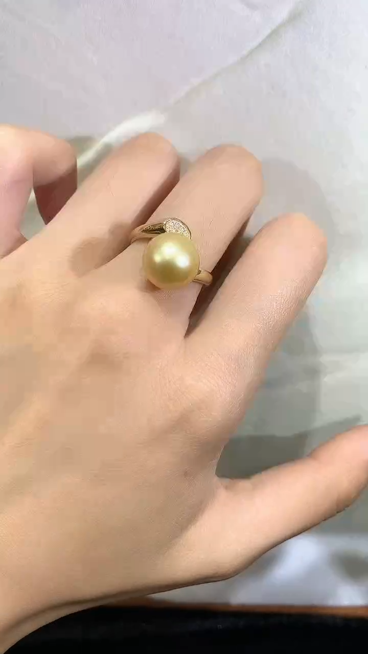 【闪购商品】海水珍珠戒指18K金镶嵌珍珠戒指ZZJ